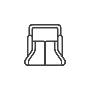 Su kaydırağı simgesi. Mobil konsept ve web tasarımı için doğrusal biçim işareti. Su parkı ana hatları vektör simgesi. Sembol, logo çizimi. Vektör grafikleri