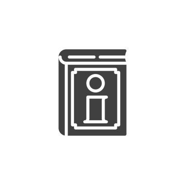 Bilgi kitabı vektör simgesi. Mobil konsept ve web tasarımı için düz tabela. Bilgi kitabı sembol simgesi. Sembol, logo çizimi. Vektör grafikleri