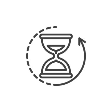 Zaman geri sayımı simgesi. Mobil konsept ve web tasarımı için doğrusal biçim işareti. Geri sayım ana vektör simgesini kilitle. Sembol, logo çizimi. Vektör grafikleri