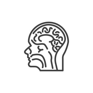 Manyetik Rezonans Görüntüleme Çizgisi simgesi. Mobil konsept ve web tasarımı için doğrusal biçim işareti. MRI test taslağı vektör simgesi. Sembol, logo çizimi. Vektör grafikleri