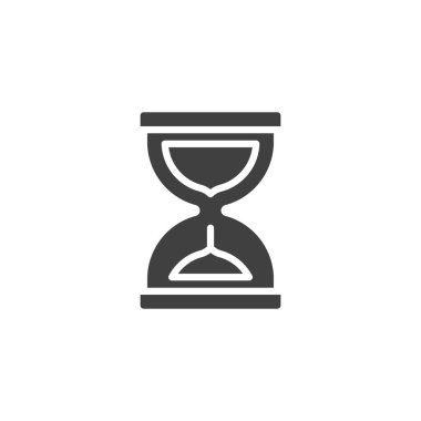 Kum saati vektör simgesi. Mobil konsept ve web tasarımı için düz tabela. Kum saati, kum saati sembolü. Zamanlayıcı sembolü, logo çizimi. Vektör grafikleri