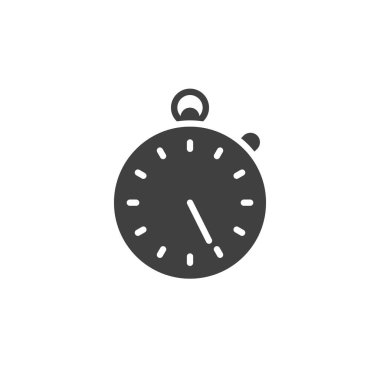 Zamanlayıcı, saat vektör simgesi. Mobil konsept ve web tasarımı için düz tabela. Kronometre zamanlayıcı simgesi. Kronometre sembolü, logo çizimi. Vektör grafikleri