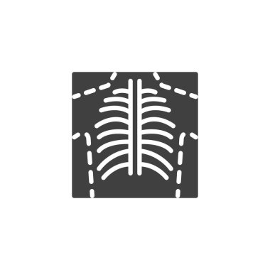 Göğüs radyografisi vektör simgesi. Mobil konsept ve web tasarımı için düz tabela. Göğüs röntgeni simgesi var. Sembol, logo çizimi. Vektör grafikleri