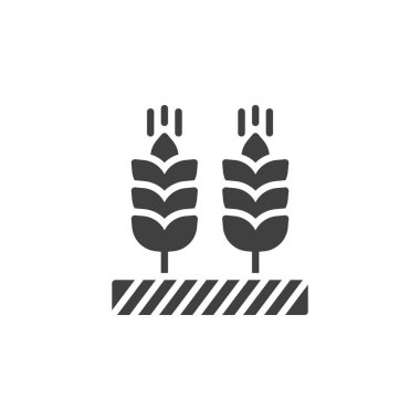 Buğday vektör simgesi kulakları. Mobil konsept ve web tasarımı için düz tabela. Buğday kulaklı kabartma simgesi. Tarla ekinleri sembolü, logo illüstrasyonu. Vektör grafikleri