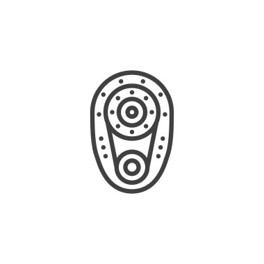 Araba sürücüsü kemer çizgisi simgesi. Mobil konsept ve web tasarımı için doğrusal biçim işareti. Sürücü kemeri sistem ana hatları vektör simgesi. Sembol, logo çizimi. Vektör grafikleri