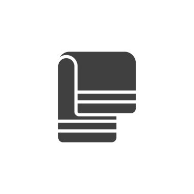 Banyo havlusu vektör simgesi. Mobil konsept ve web tasarımı için düz tabela. Havlu kabartma simgesi. Sembol, logo çizimi. Vektör grafikleri