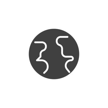 Dünya gezegeni vektör simgesi. Mobil konsept ve web tasarımı için düz tabela. Dünya küre sembolü. Sembol, logo çizimi. Vektör grafikleri