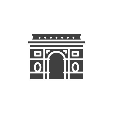 Paris Zafer Kemeri vektör ikonu. Mobil konsept ve web tasarımı için düz tabela. Zafer sembolü simgesi olarak. Sembol, logo çizimi. Vektör grafikleri