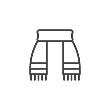 Kış eşarp çizgisi simgesi. Mobil konsept ve web tasarımı için doğrusal biçim işareti. Şık eşarp çizgisi vektör simgesi. Sembol, logo çizimi. Vektör grafikleri