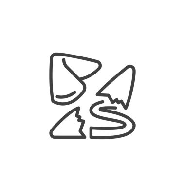 Çin fal kurabiyeleri çizgisi ikonu. Mobil konsept ve web tasarımı için doğrusal biçim işareti. Şans kurabiyeleri vektör simgesini çizer. Sembol, logo çizimi. Vektör grafikleri