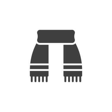 Şık eşarp vektör simgesi. Mobil konsept ve web tasarımı için düz tabela. Kış eşarp sembolü. Sembol, logo çizimi. Vektör grafikleri