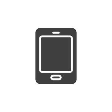 Tablet bilgisayar vektör simgesi. Mobil konsept ve web tasarımı için düz tabela. Dijital Tablet glyph simgesi. Sembol, logo çizimi. Vektör grafikleri