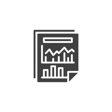 Grafik vektör simgesi içeren bir belge. Mobil konsept ve web tasarımı için düz tabela. SEO Rapor simgesi. Sembol, logo çizimi. Vektör grafikleri