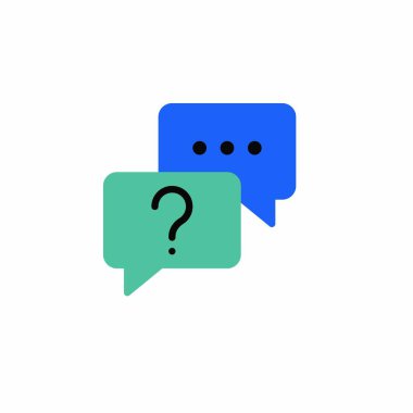 Müşteri hizmeti simgesi, vektör işareti, beyaza izole edilmiş renkli resim. Teknik destek sohbet sembolü, logo illüstrasyonu. Düz biçim tasarımı