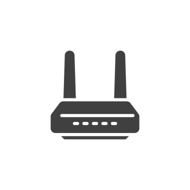 Anten vektör ikonlu Wifi modemi. Mobil konsept ve web tasarımı için düz tabela. Wifi Router sembol simgesi. Sembol, logo çizimi. Vektör grafikleri