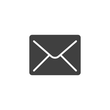 Zarf posta vektör simgesi. Mobil konsept ve web tasarımı için düz tabela. E- posta ileti simgesi. SMS sembolü, logo çizimi. Vektör grafikleri