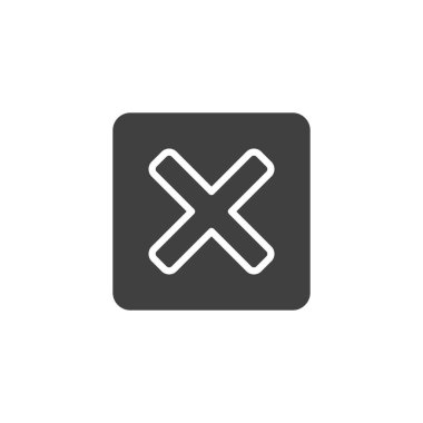Düğme vektör simgesini iptal et. X Mark, mobil konsept ve web tasarımı için işaretler. Düğme simgesini kapat. Sembol, logo çizimi. Vektör grafikleri