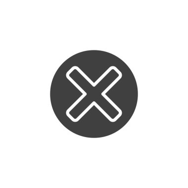 Çember silme düğmesi vektör simgesi. Mobil konsept ve web tasarımı için düz tabela. Düğme simgesini iptal et. Sembol, logo çizimi. Vektör grafikleri