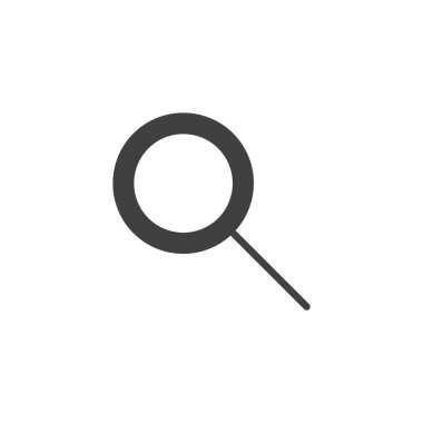 Büyütme cam vektör simgesi. Mobil konsept ve web tasarımı için düz tabela. Düğme simgesini ara. Sembol, logo çizimi. Vektör grafikleri