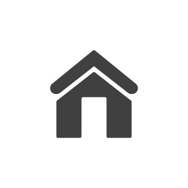 Ana sayfa düğme vektör simgesi. Mobil konsept ve web tasarımı için düz tabela. Ev Düğmesi simgesi. Sembol, logo çizimi. Vektör grafikleri