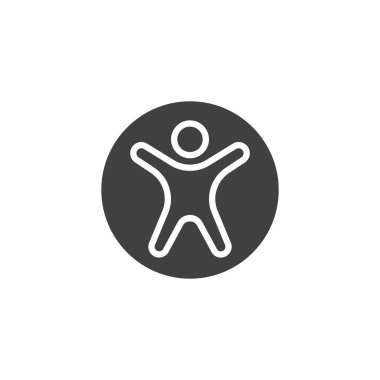 Erişilebilirlik düğmesi vektör simgesi. Mobil konsept ve web tasarımı için düz tabela. Erişilebilirlik düğmesi simgesi. Sembol, logo çizimi. Vektör grafikleri