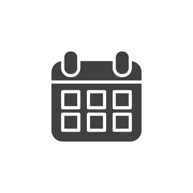 Takvim vektör simgesi. Mobil konsept ve web tasarımı için düz tabela. Takvim sembolü. Sembol, logo çizimi. Vektör grafikleri