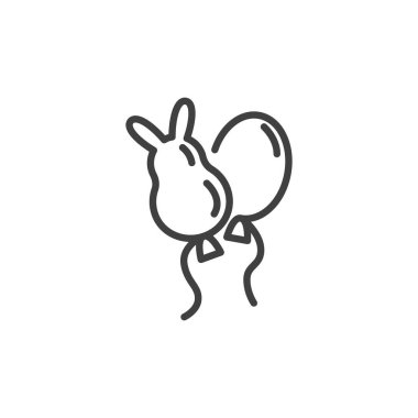 Paskalya Yumurtası Balonları çizgisi ikonu. Mobil konsept ve web tasarımı için doğrusal biçim işareti. Paskalya Balonları vektör ikonu. Sembol, logo çizimi. Vektör grafikleri