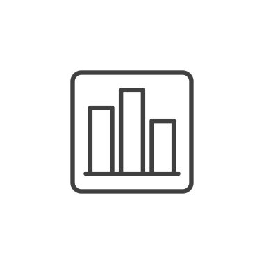 Bar çizelgesi simgesi. Mobil konsept ve web tasarımı için doğrusal biçim işareti. Çubuk grafik çizgisi vektör simgesi. Sembol, logo çizimi. Vektör grafikleri