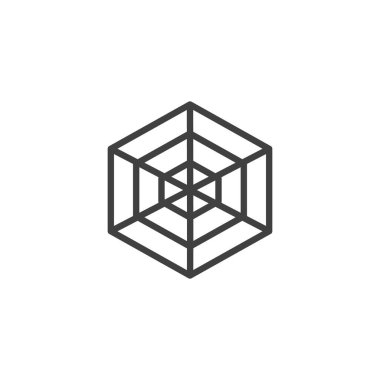 Spider Chart çizgi simgesi. Mobil konsept ve web tasarımı için doğrusal biçim işareti. Örümcek çizelgesi vektör simgesi. Sembol, logo çizimi. Vektör grafikleri