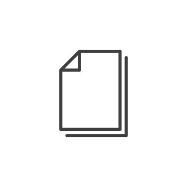 Kağıt belge satırı simgesi. Mobil konsept ve web tasarımı için doğrusal biçim işareti. Belge dosya ana hatları vektör simgesi. Sembol, logo çizimi. Vektör grafikleri