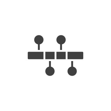 Zaman çizgisi diyagramı vektör simgesi. Mobil konsept ve web tasarımı için düz tabela. Zaman çizelgesi şekil simgesi. Sembol, logo çizimi. Vektör grafikleri