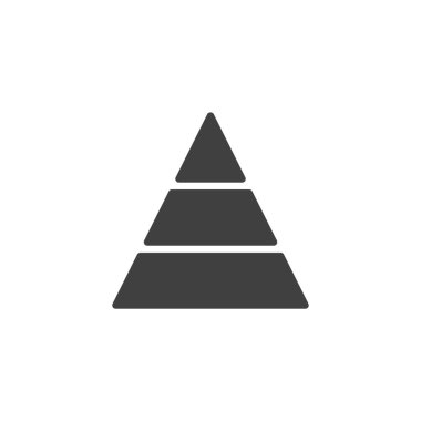 Piramit diyagramı vektör simgesi. Mobil konsept ve web tasarımı için düz tabela. Piramit Grafik simgesi. Sembol, logo çizimi. Vektör grafikleri