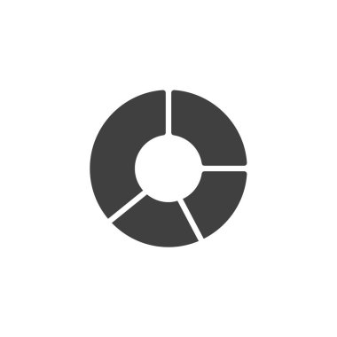 Donut şeması vektör ikonu. Mobil konsept ve web tasarımı için düz tabela. Donut Grafik simgesi. Sembol, logo çizimi. Vektör grafikleri