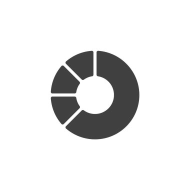 Çörek çizelgesi vektör ikonu. Mobil konsept ve web tasarımı için düz tabela. Pasta grafiği diyagramı simgesi. Sembol, logo çizimi. Vektör grafikleri