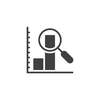 Çizelge analizi vektör simgesi. Mobil konsept ve web tasarımı için düz tabela. Karşılaştırmalı analiz simgesi. Sembol, logo çizimi. Vektör grafikleri