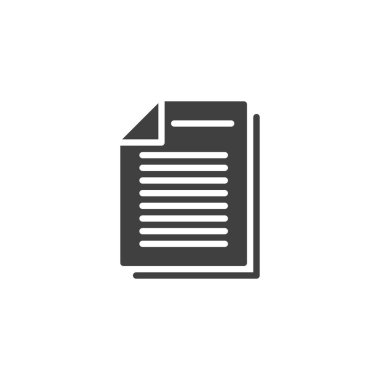 Belge dosya vektör simgesi. Mobil konsept ve web tasarımı için düz tabela. Kağıt listesi sembolü. Sembol, logo çizimi. Vektör grafikleri