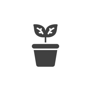 Seedling bitki vektör simgesi. Mobil konsept ve web tasarımı için düz tabela. Bitki büyüme sembolü. Sembol, logo çizimi. Vektör grafikleri