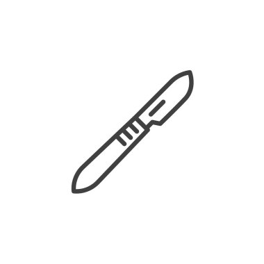 Cerrahi neşter çizgisi ikonu. Mobil konsept ve web tasarımı için doğrusal biçim işareti. Cerrahi neşter çizgisi vektör ikonu. Sembol, logo çizimi. Vektör grafikleri