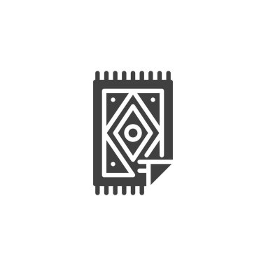 Müslüman dua kilimi ikonu. Mobil konsept ve web tasarımı için düz tabela. Dua halısı simgesi gibi. Sembol, logo çizimi. Vektör grafikleri