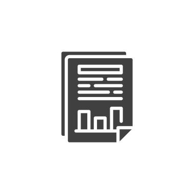 Grafik vektör simgesi içeren belge. Mobil konsept ve web tasarımı için düz tabela. İş Raporu simgesi. Sembol, logo çizimi. Vektör grafikleri