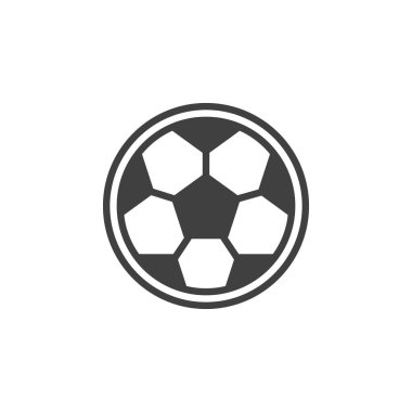 Futbol topu vektör simgesi. Mobil konsept ve web tasarımı için düz tabela. Futbol Topu Etiketi simgesi. Sembol, logo çizimi. Vektör grafikleri