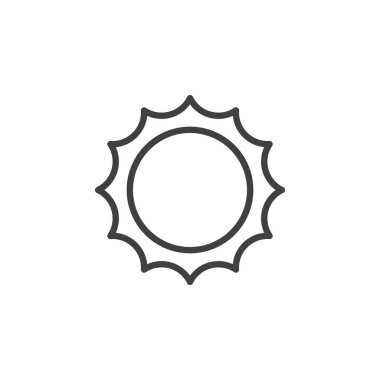 Güneş çizgisi simgesi. Mobil konsept ve web tasarımı için doğrusal biçim işareti. Güneş çizgisi vektör simgesi. Güneşli hava sembolü, logo çizimi. Vektör grafikleri