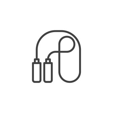 İp atlama simgesi. Mobil konsept ve web tasarımı için doğrusal biçim işareti. Sıçrama halatı çizgisi vektör simgesi. Sembol, logo çizimi. Vektör grafikleri