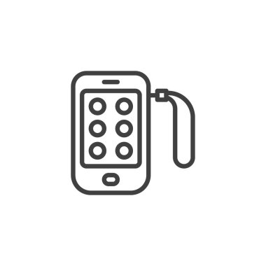 Oyuncak Telefon hattı simgesi. Mobil konsept ve web tasarımı için doğrusal biçim işareti. Oyuncak cep telefonu ana hatlı vektör simgesi. Sembol, logo çizimi. Vektör grafikleri