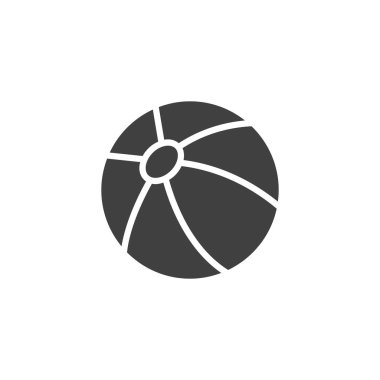 Plaj topu vektör simgesi. Mobil konsept ve web tasarımı için düz tabela. Plaj topu sembolü. Sembol, logo çizimi. Vektör grafikleri