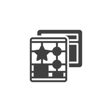 Model kipi vektör simgesi. Mobil konsept ve web tasarımı için düz tabela. Model oyuncağı sembolü. Sembol, logo çizimi. Vektör grafikleri