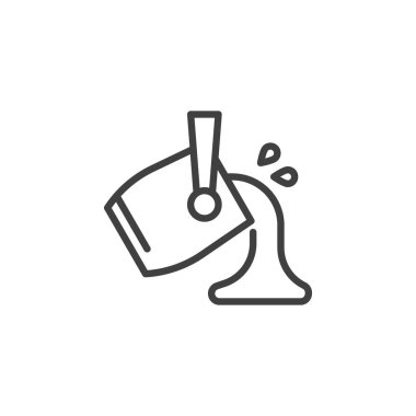 Metal dökümhanesi simgesi. Mobil konsept ve web tasarımı için doğrusal biçim işareti. Metal kıvılcımlar saçarak vektör simgesini oluşturur. Sembol, logo çizimi. Vektör grafikleri