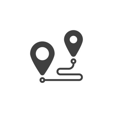 Rota planlama ve optimizasyon vektör simgesi. Mobil konsept ve web tasarımı için düz tabela. Rota optimizasyon simgesi. Sembol, logo çizimi. Vektör grafikleri