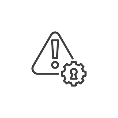 Olay Yönetimi çizgi simgesi. Mobil konsept ve web tasarımı için doğrusal biçim işareti. Siber Risk Yönetimi ana hatları vektör simgesi. Sembol, logo çizimi. Vektör grafikleri