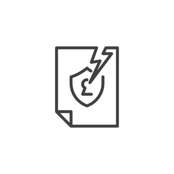 Ikon Baris Data Breach Tanda Gaya Linier Untuk Konsep Mobile Stok Vektor
